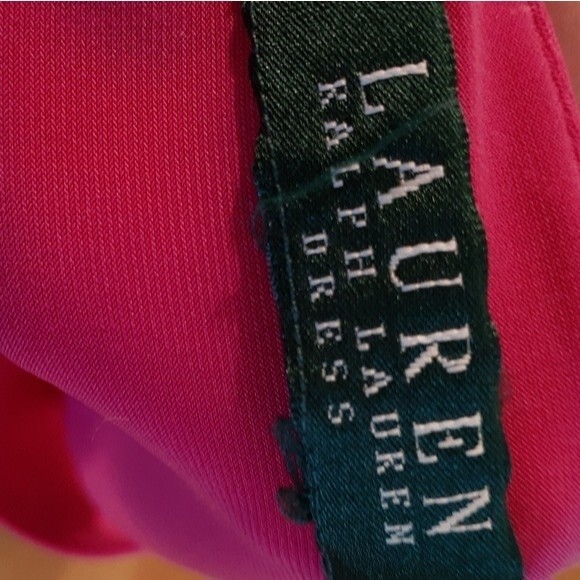 ralph lauren dress hot pink knit m l summer career cocktail special occasion - Picture 7 of 9